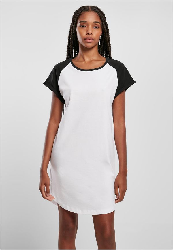 Urban Classics Women's Raglan Tee dress white/black