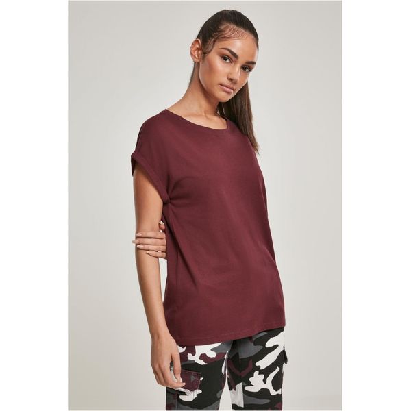 Urban Classics Women's red T-shirt with extended shoulder