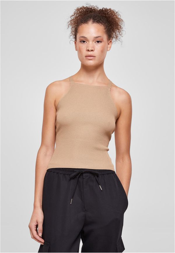 Urban Classics Women's ribbed knit with a crossed back union beige