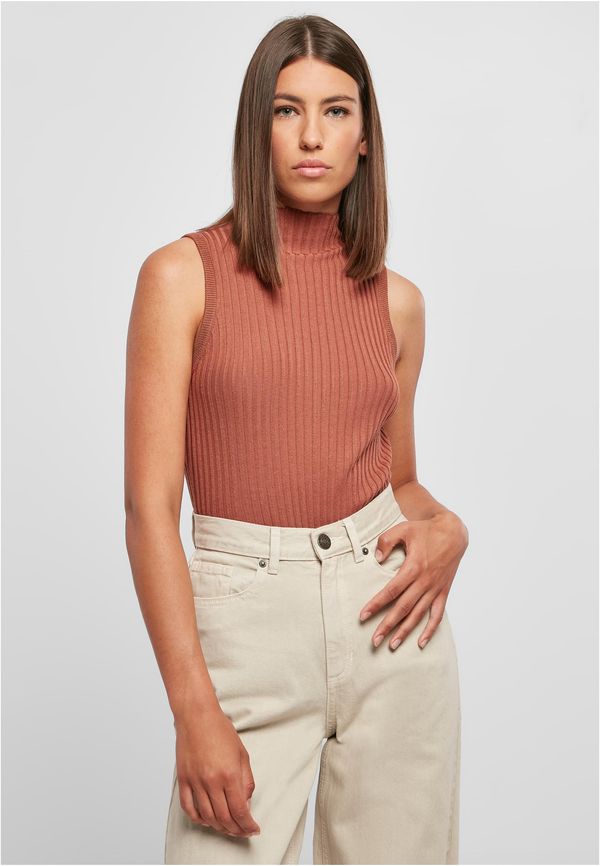 UC Ladies Women's ribbed sleeveless knit made of terracotta