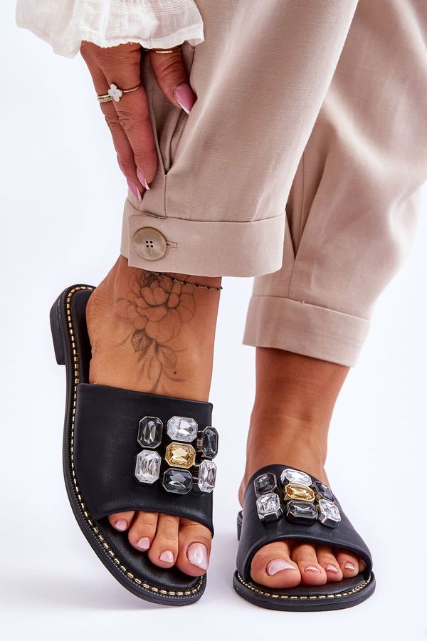 Kesi Women's sandals with rhinestones S.Barski Black