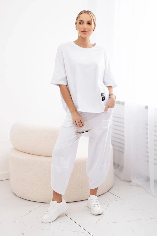 Kesi Women's set blouse + trousers - white