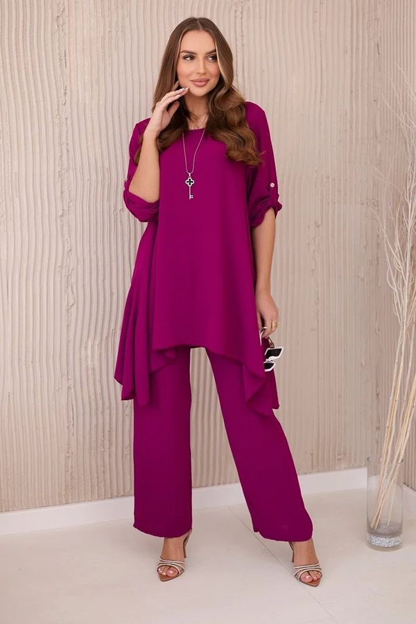 Kesi Women's set blouse with pendant + trousers - purple