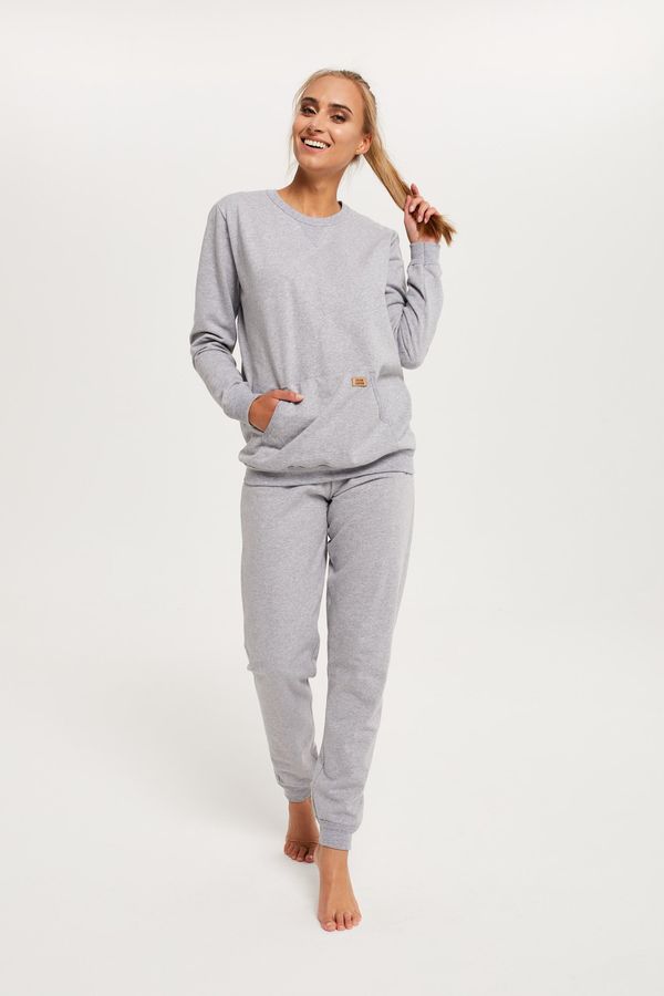 Italian Fashion Women's set Fox, long sleeves, long trousers - melange