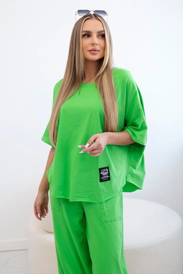 Kesi Women's set T-shirt + trousers - light green