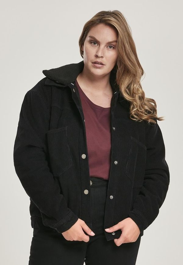 UC Ladies Women's Sherpa Oversized Corduroy Jacket Black/Black