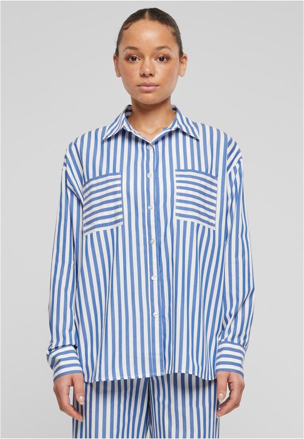 Urban Classics Women's shirt Striped Relaxed white/blue