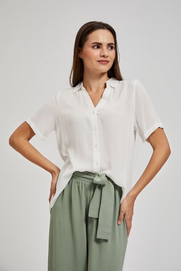 Moodo Women's shirt with collar MOODO - white