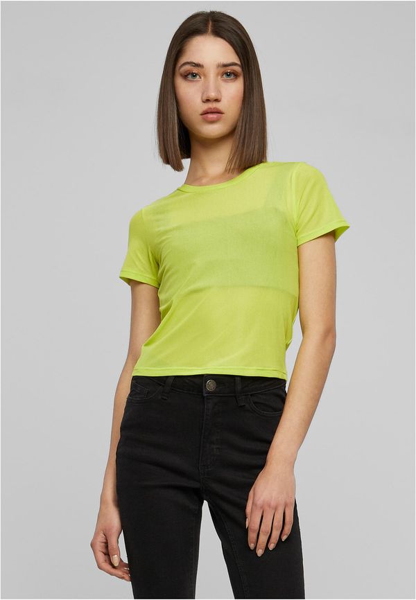 UC Ladies Women's Short Fishnet T-Shirt Frozen Yellow