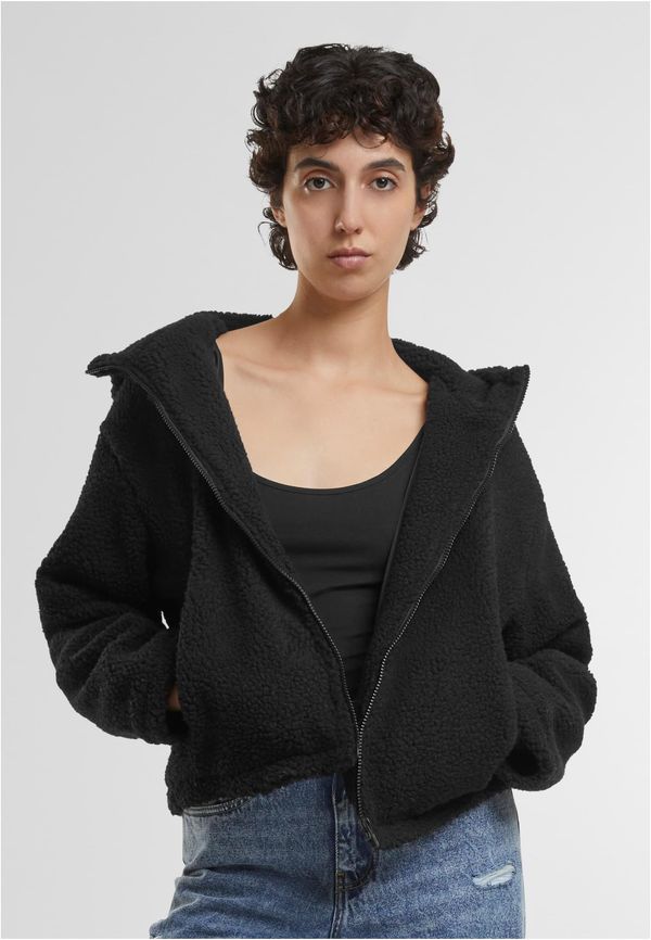 Urban Classics Women's short jacket with hood Sherpa black