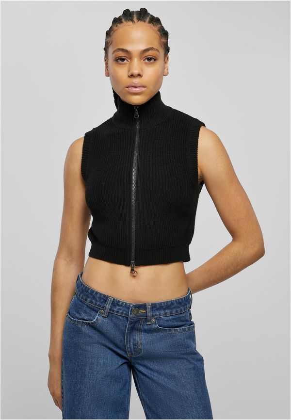 UC Ladies Women's short knitted vest black