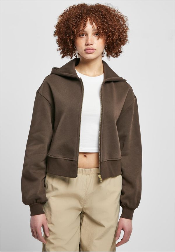 UC Ladies Women's short oversized jacket with zipper brown color