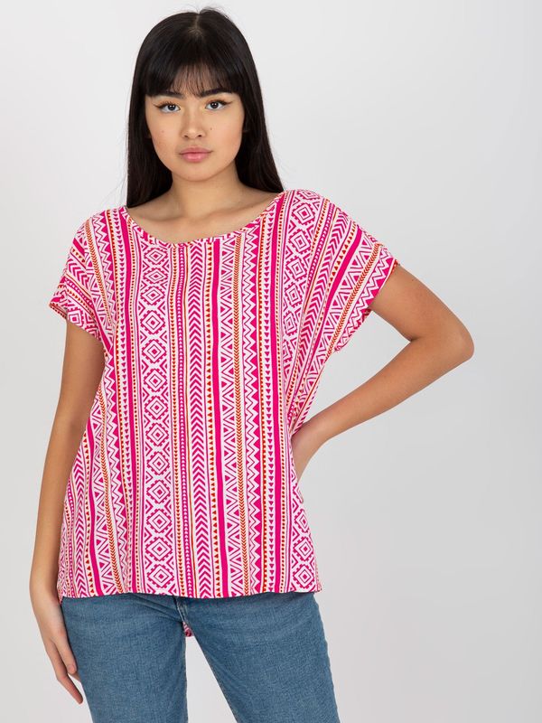 Fashionhunters Women's Short Sleeve Blouse Sublevel - Multicolored