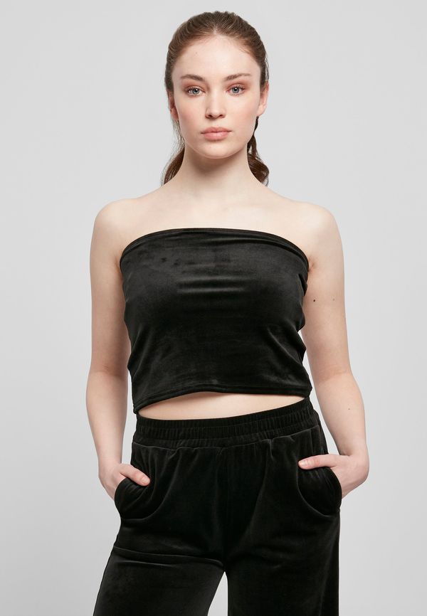 Urban Classics Women's short velvet top black