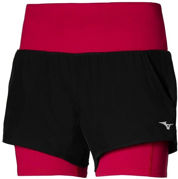 Mizuno Women's shorts Mizuno 2 in 1 4.5 Short/Black/Persian Red M