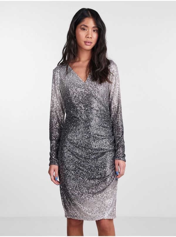 Pieces Women's Silver-Gray Sequin Dress Pieces Delphia - Women's