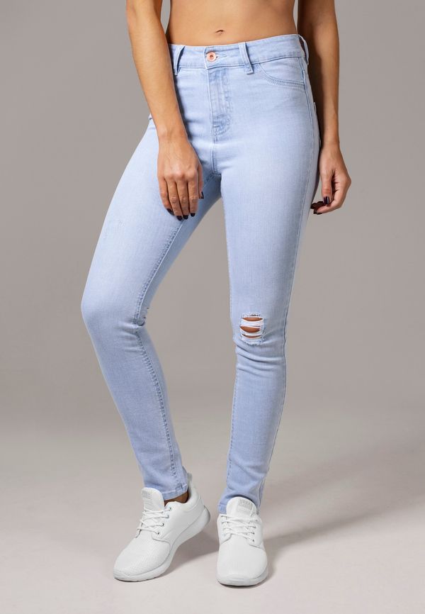 Urban Classics Women's Skinny High Waisted Denim Pants - Blue