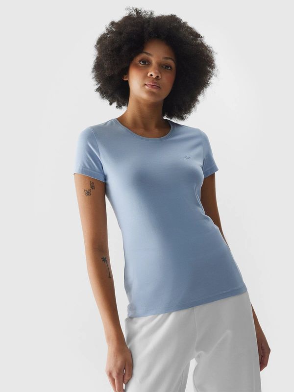 4F Women's slim T-shirt 4F - light blue