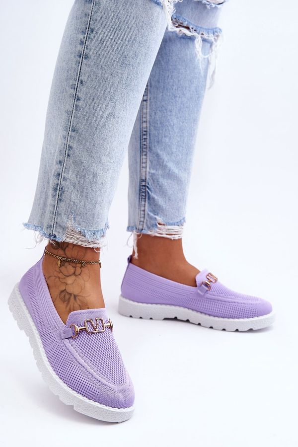 Kesi Women's slip-on sneakers with decoration purple Alena