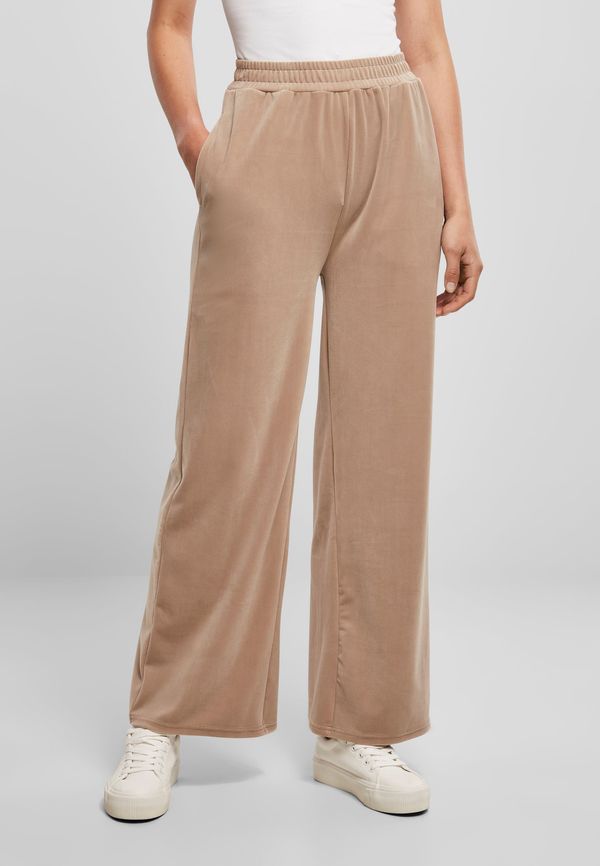 UC Ladies Women's smooth velvet sweatpants with high waist softtaupe