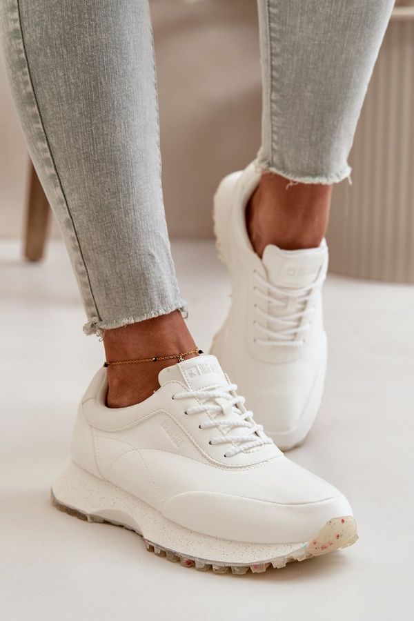 BIG STAR SHOES Women's sneakers sports shoes made of eco leather Big Star Hi-Poly System white