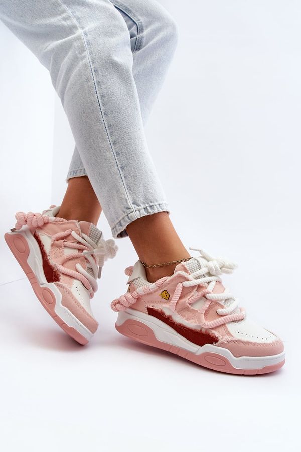 Kesi Women's sneakers with thick lacing pink miatora