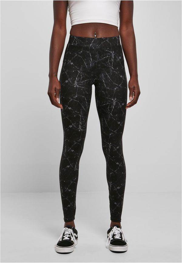 Urban Classics Women's soft leggings AOP blackmarble