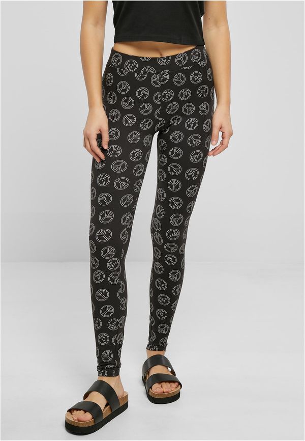 Urban Classics Women's soft leggings AOP blackpeace