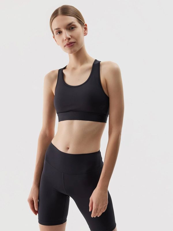 4F Women's Sports Bra with Low Support Made of 4F Recycled Materials - Black