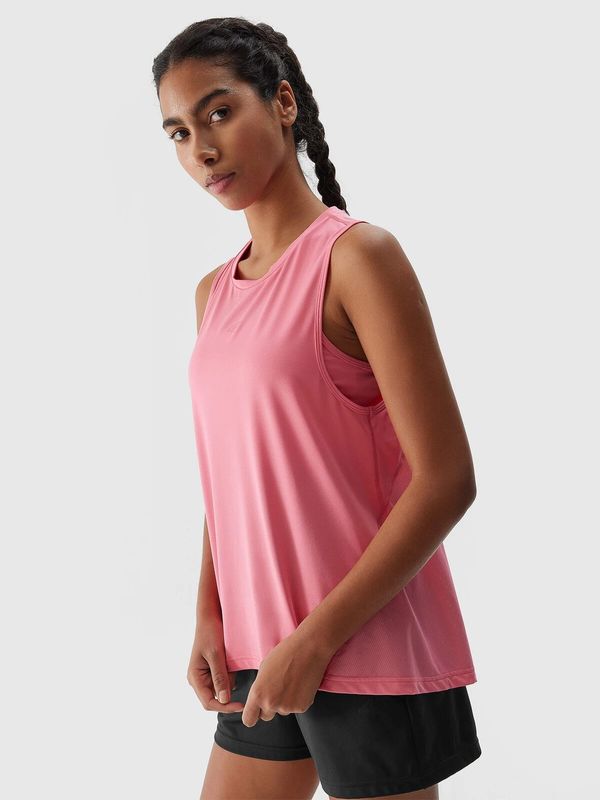 4F Women's sports top made of recycled 4F materials - coral