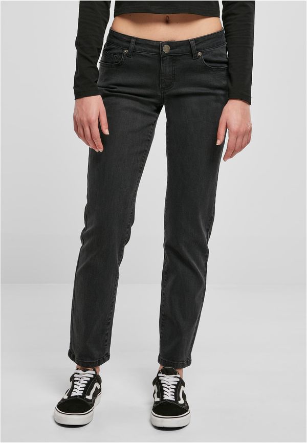 UC Ladies Women's Straight Denim Pants with Low Waist - Black