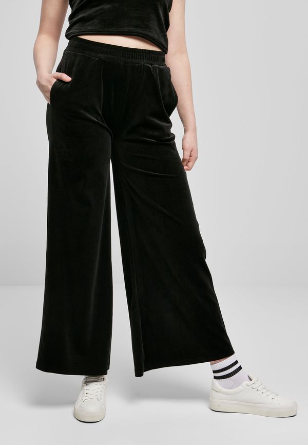 UC Ladies Women's Straight Velvet High-Waisted Sweatpants Black