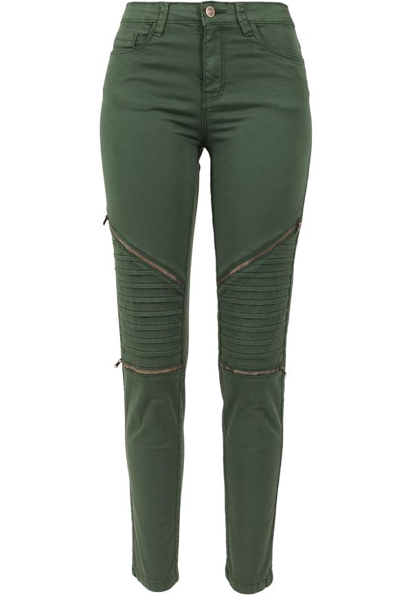 Urban Classics Women's stretch biker trousers - olive