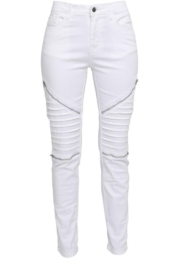 Urban Classics Women's stretch biker trousers white