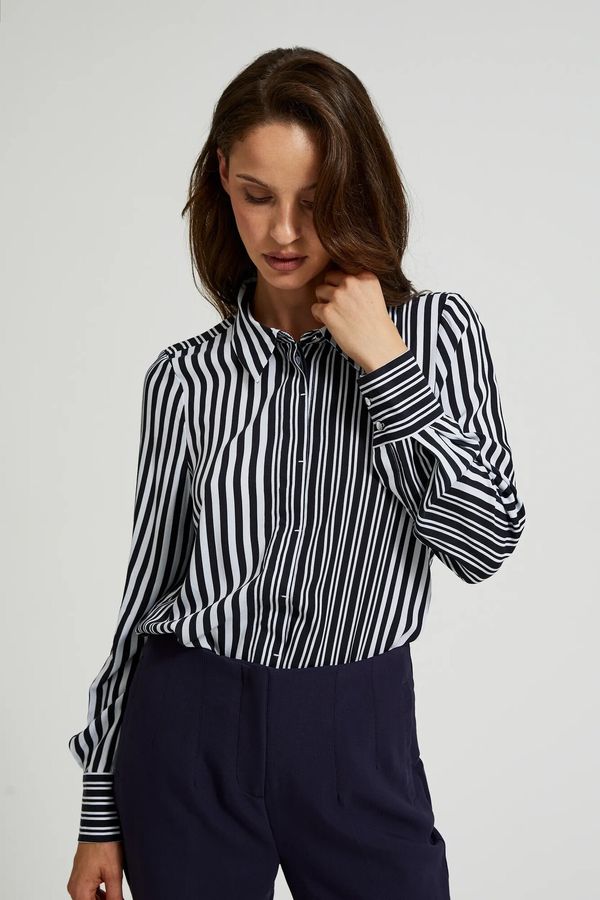 Moodo Women's striped shirt MOODO - black