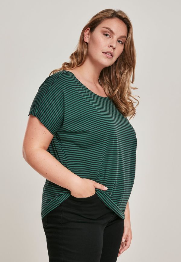 UC Ladies Women's striped T-shirt with dark green/black yarn