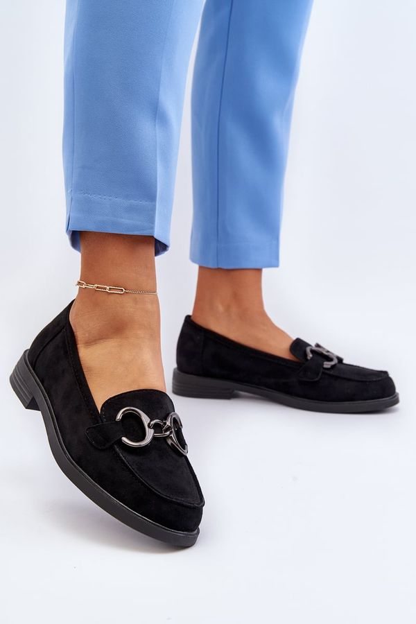 Kesi Women's suede loafers with black Echonesa embellishment