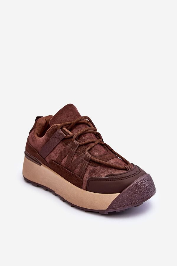 Kesi Women's suede sports shoes on the Brown Rohan platform