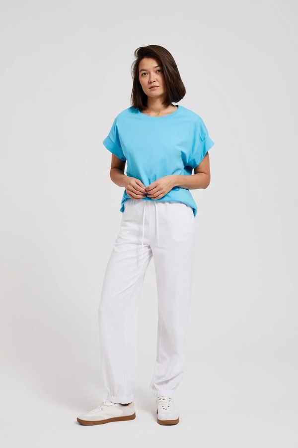 Moodo Women's summer trousers made of viscose MOODO - white