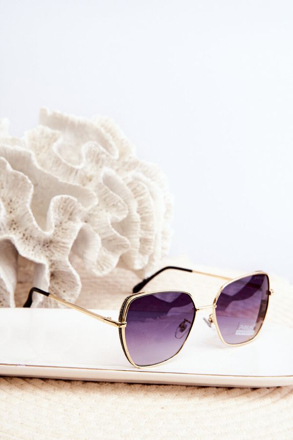 Kesi Women's sunglasses with shimmering UV400 inserts gold-black