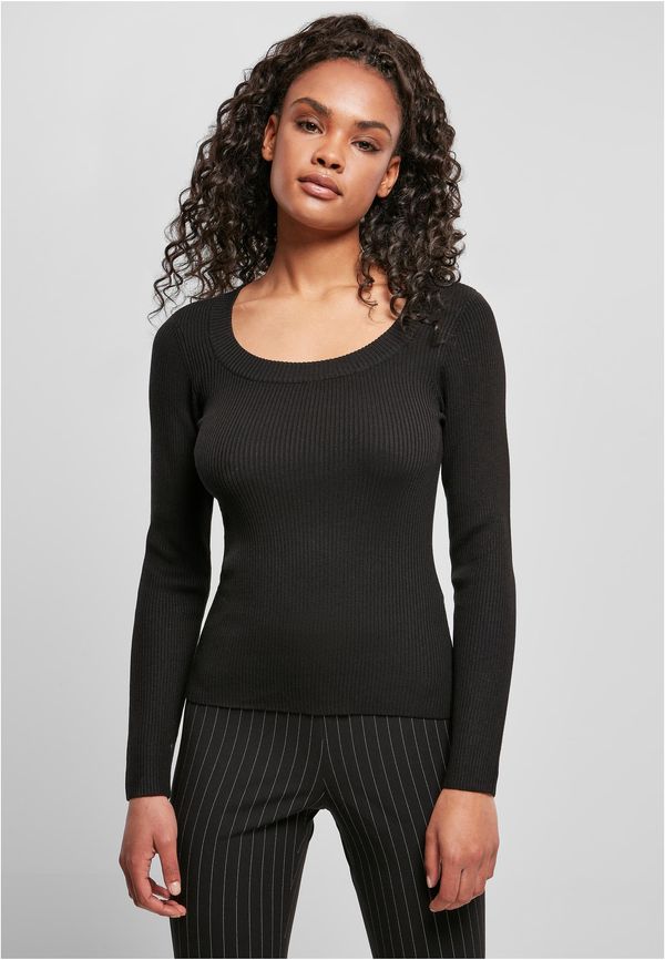 Urban Classics Women's sweater with a wide neckline, black