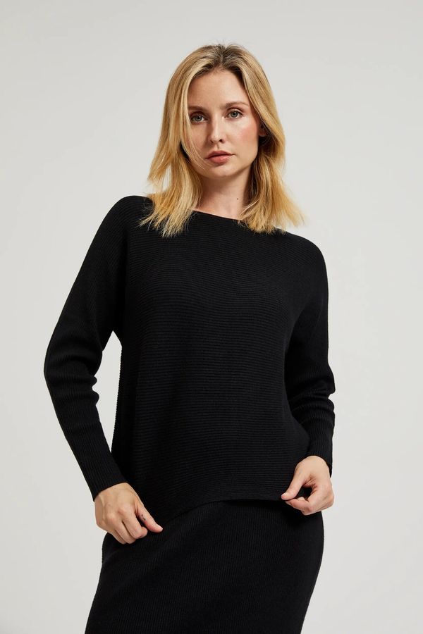 Moodo Women's sweater with batwing sleeve MOODO - black
