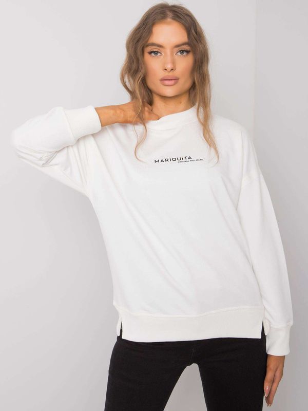 Fashionhunters Women's sweatshirt Ecru with print