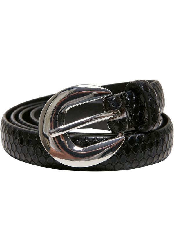 Urban Classics Women's Synthetic Leather Snake Black Belt