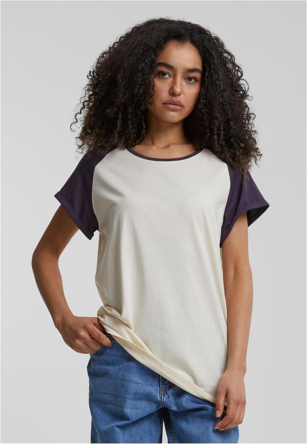 Urban Classics Women's T-shirt Contrast Raglan cream/purple