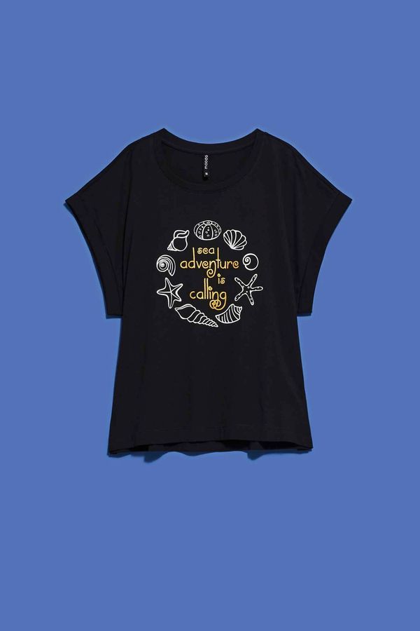 Moodo WOMEN'S T-SHIRT L-TS-4088 BLACK