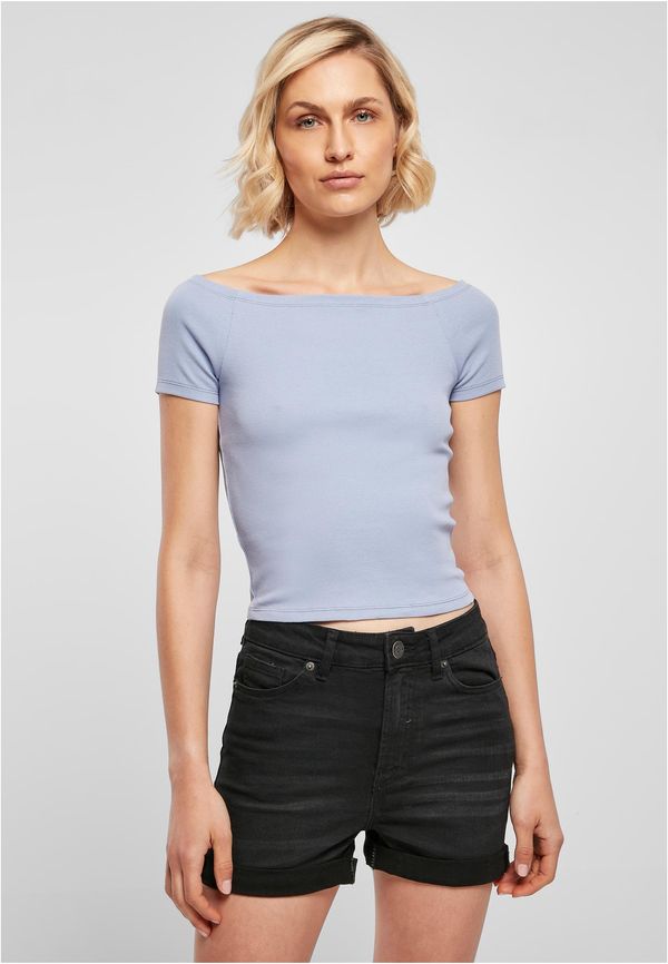 UC Ladies Women's T-shirt Off Shoulder Rib violablue