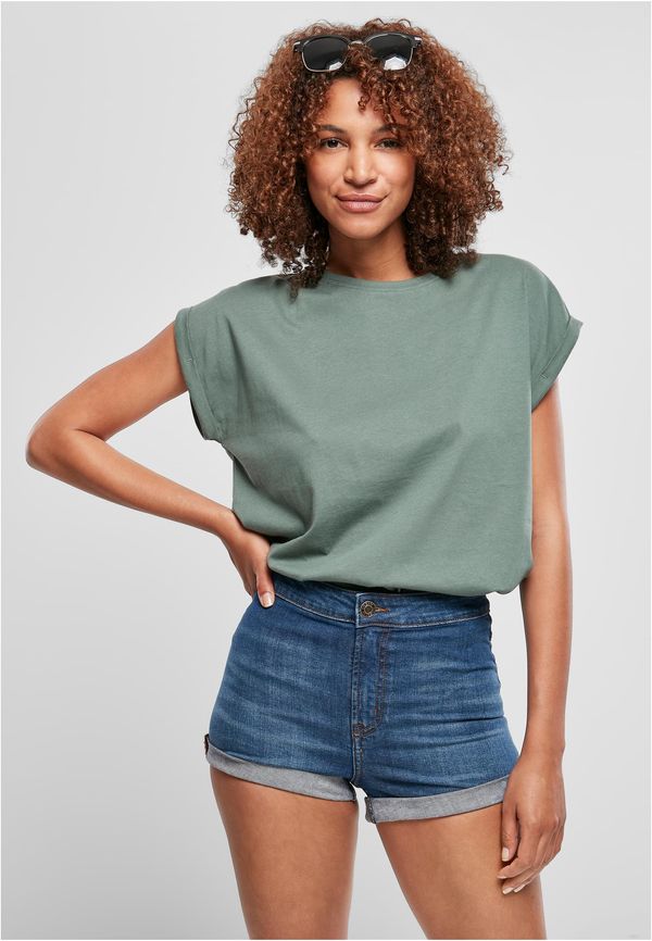 Urban Classics Women's T-shirt with an extended shoulder in light leaf color