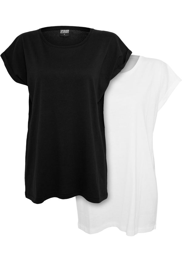 UC Ladies Women's T-shirt with extended shoulder 2-pack black/white