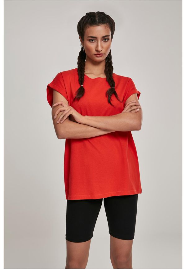 Urban Classics Women's T-shirt with extended shoulder blood orange